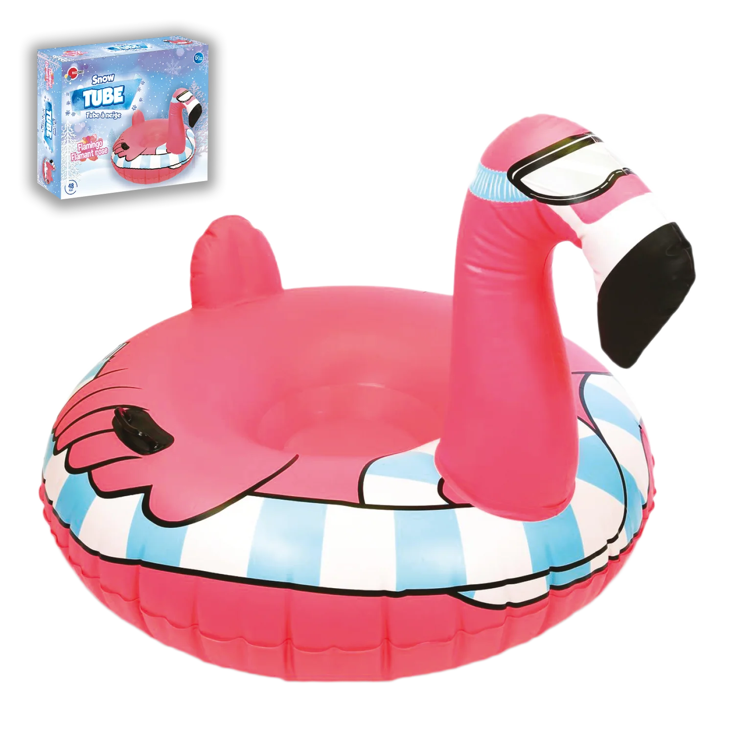 Tube à neige en forme de flamant rose pour enfants
